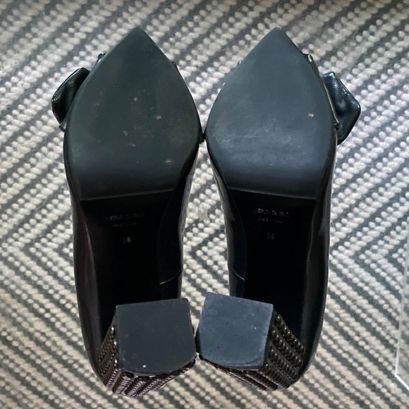 SPAZIO MODA Dk Metallic Gray Vero Cuoio Leather Pointed Toe Studded Heels Sz 38 - Picture 13 of 16